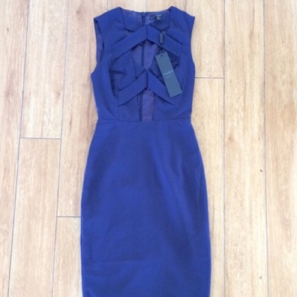 Navy Cross Front Dress AQ / AQ Floor Length